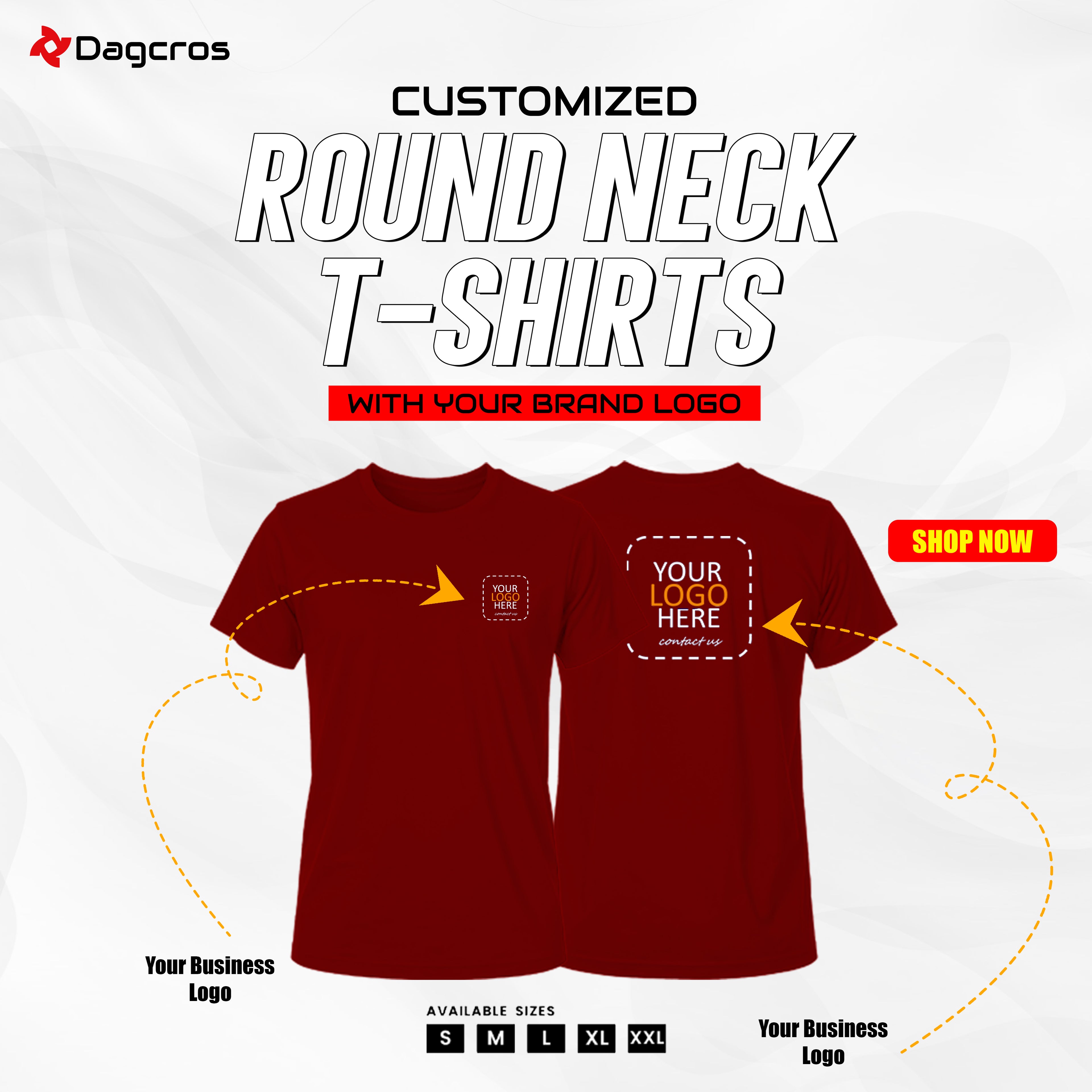 Custom Printed Round Neck T-Shirt | Custom Logo T-Shirt